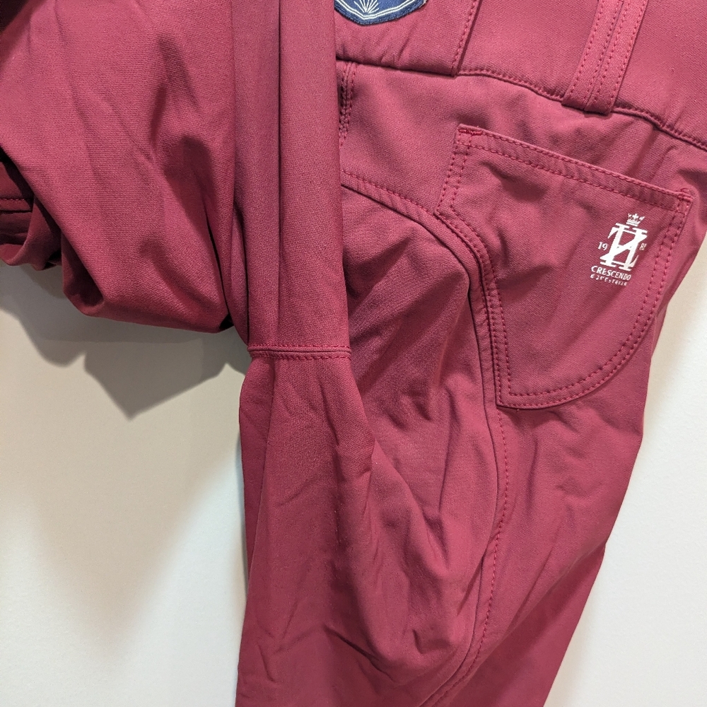 Equestrian Performance Riding Tights - Burgundy - image 11